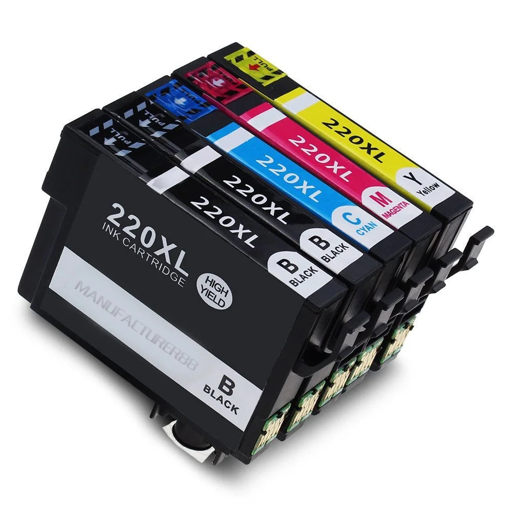 5x T220XL Восстановленные картриджи для Epson Workforce WF2630 WF2650 WF2660|Чернильные картриджи| |