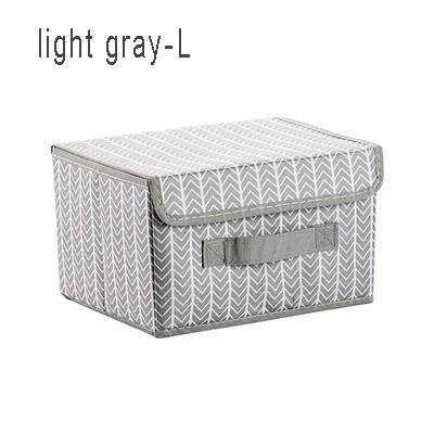 light gray-L Новая коробка для хранения простая Нетканая Складная Кухня многоцелевая Одежда Игрушка книга мусора Органайзер Домашний шкаф коробка для хранения - Цвет: light gray-L