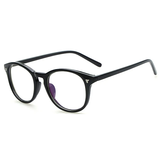 bright black KOTTDO, ретро круглые женские очки, оправа, модные очки для чтения, оправа для очков, мужские компьютерные очки, оправа для очков по рецепту - Цвет оправы: bright black