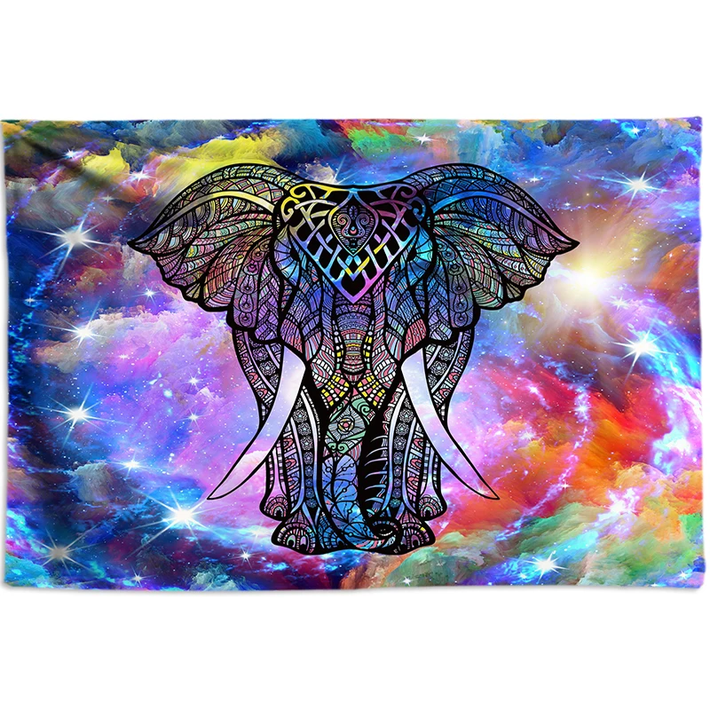 Гобелен с большим слоном большие настенные Висячие 3D Животные Psychedelic гобелены