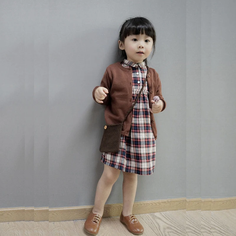 Новинка 2018 демисезонный вязаный свитер для маленьких девочек пальто 1 7 лет