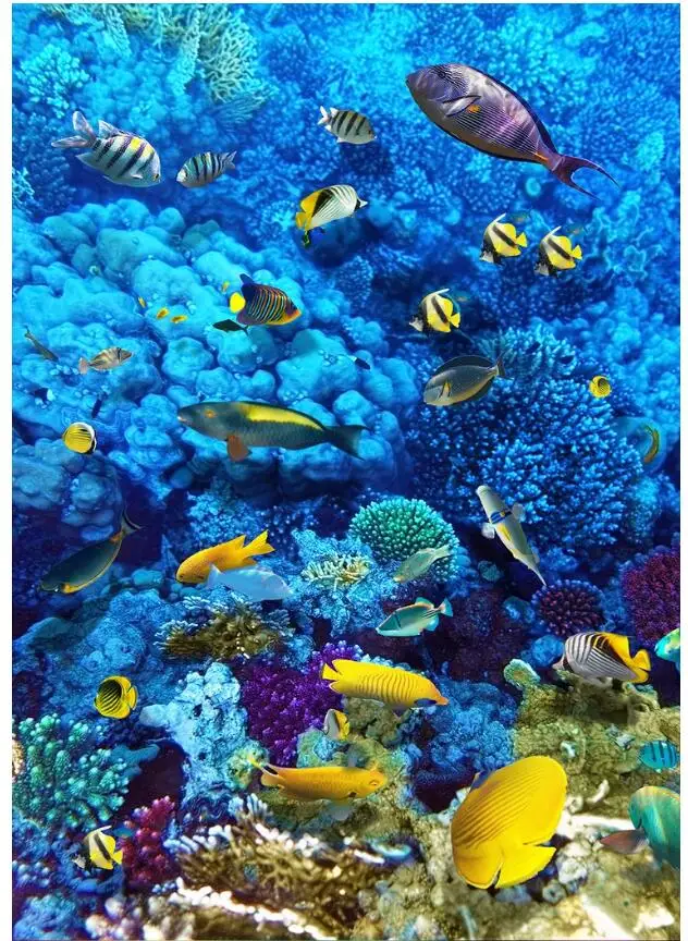 3 d ПВХ напольные пользовательские фото обои настенные стикеры морские темно