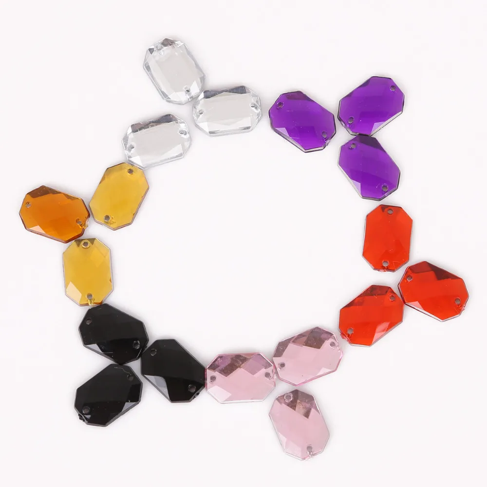 100Pcs 10*14mm Sewing Crystal Flatback Rhinestones Sew On Strass Crystals Stones Acrylic Beads For Clothes Decoration DIY Craft | Дом и сад