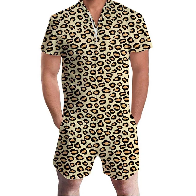 US Flag Men Rompers 3D Floral Print Funny Jumpsuit Playsuit Male Harem Cargo Overalls One Piece Beach Slim Fit Men's Sets 3XL
