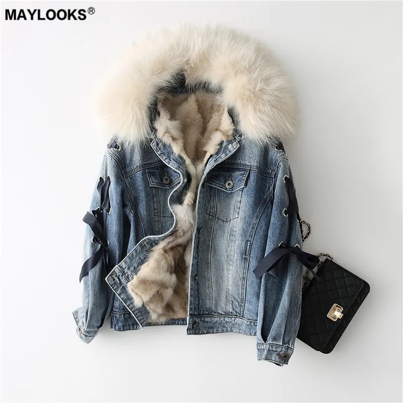 MAYLOOKS 2018 Новое модное меховое пальто 68657|Шубы и дубленки| |