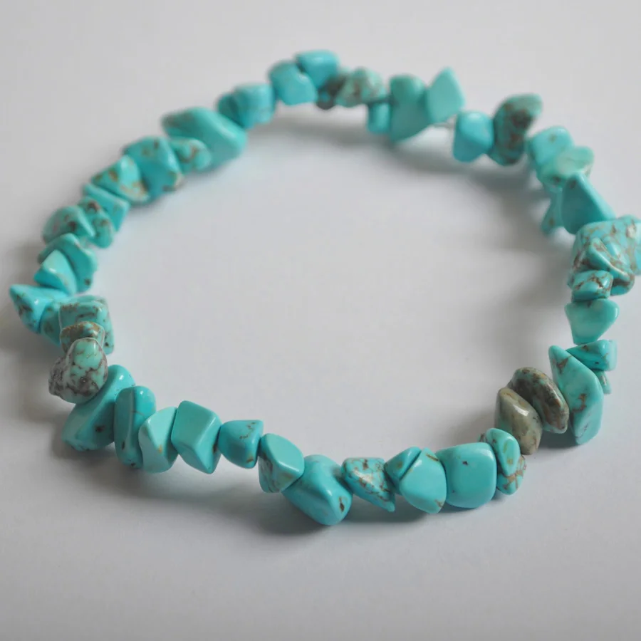 Счастливый чип бусины синий Howlite эластичный браслет 8 дюймов ювелирные изделия