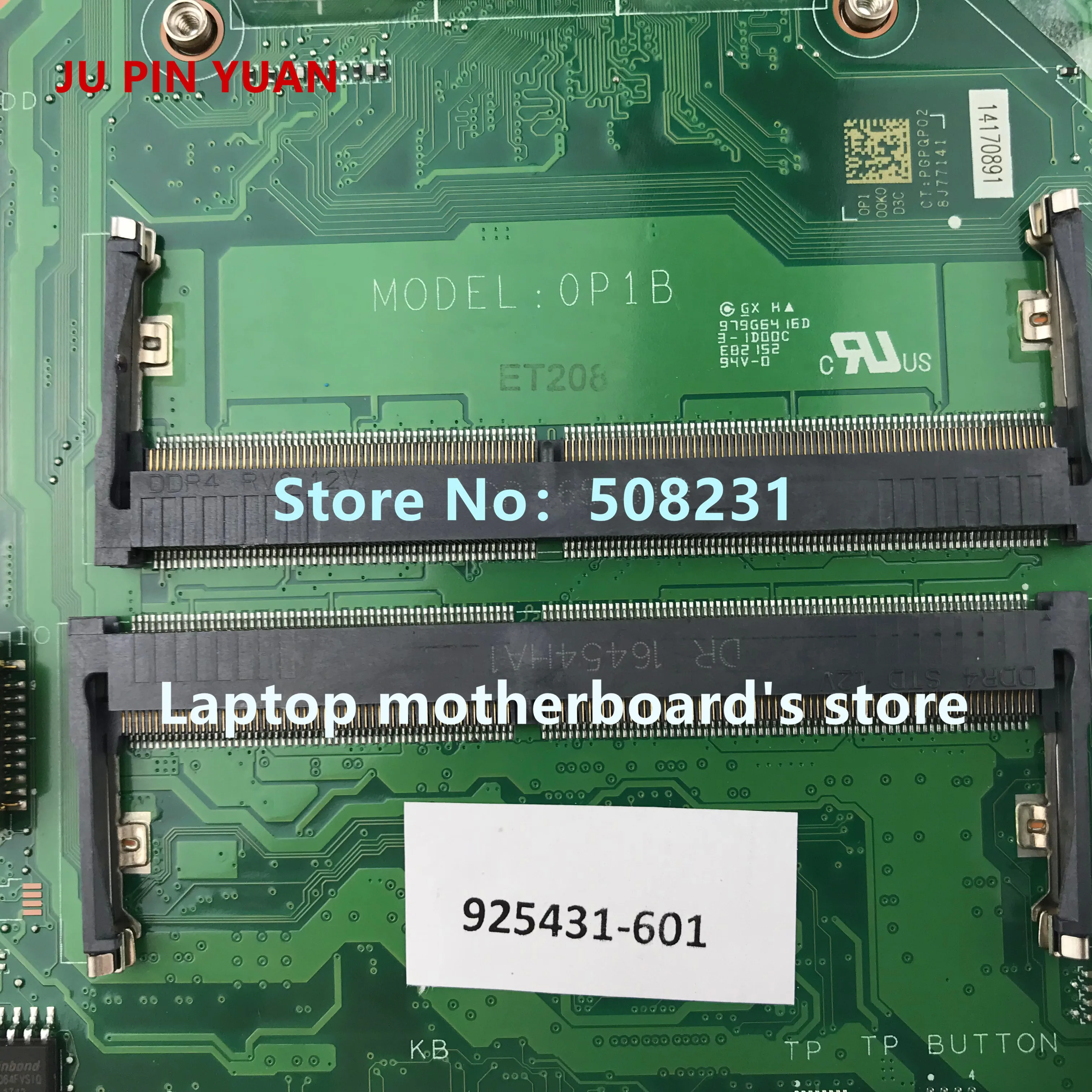 JU PIN YUAN 925525-601 0P2 DA00P2MB6D0 Laptop motherboard For HP 240 G6 Laptop 14-BW Notebook PC E2-9000 fully Tested