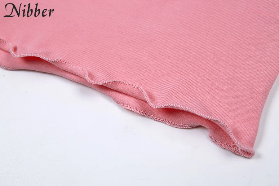 Nibber summer cute pink embroidery crop tops women camis street fashion wild tank tops girls Casual cotton tee shirts mujer