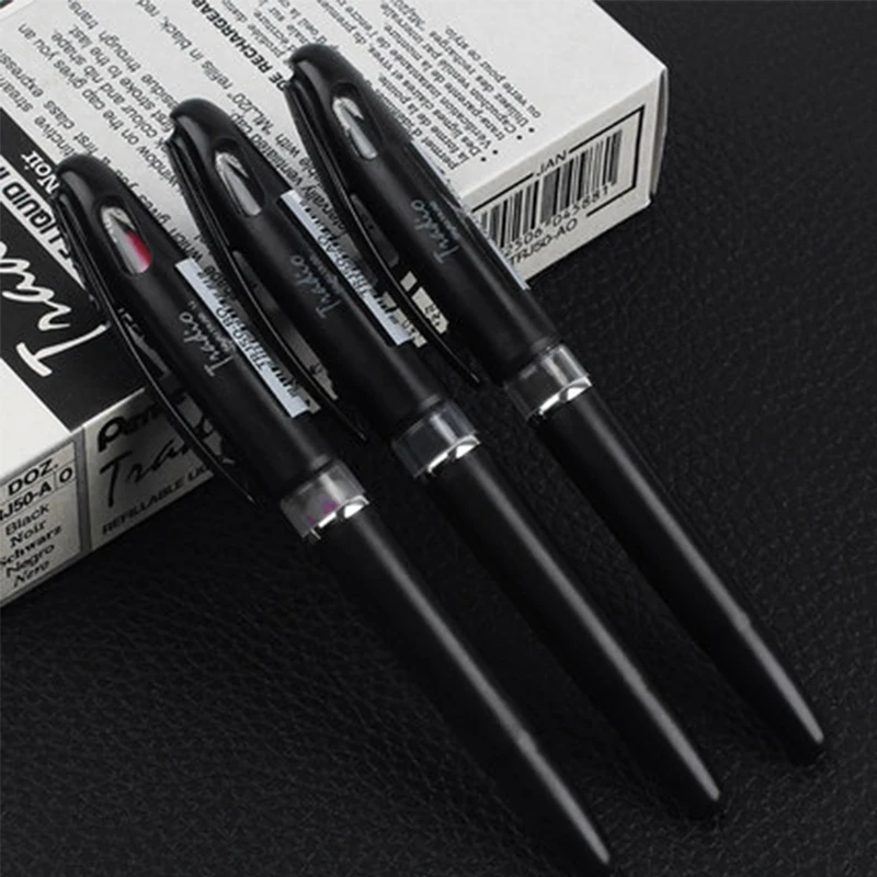 Оригинальная ручка Pentel TRJ50 с фетровым наконечником 0 4 мм 7 черная/красная/синяя