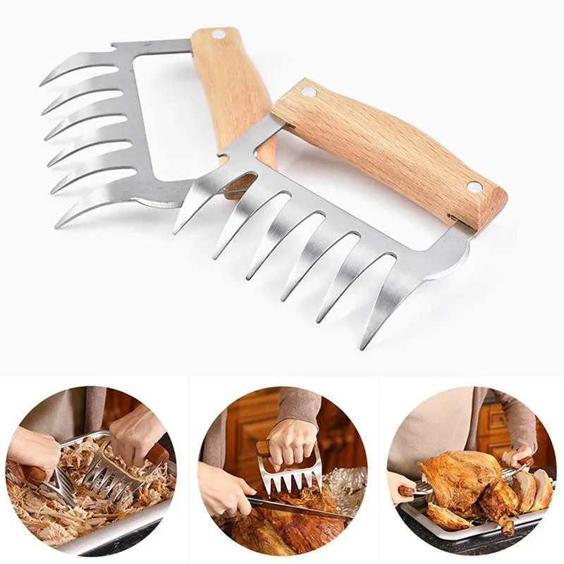 

Stainless Barbecue BBQ Cooking Grill Bear Meat Shredding Claws Pulled Pork Bear Claws Steel BBQ Claws for Shredding BBQ Tools