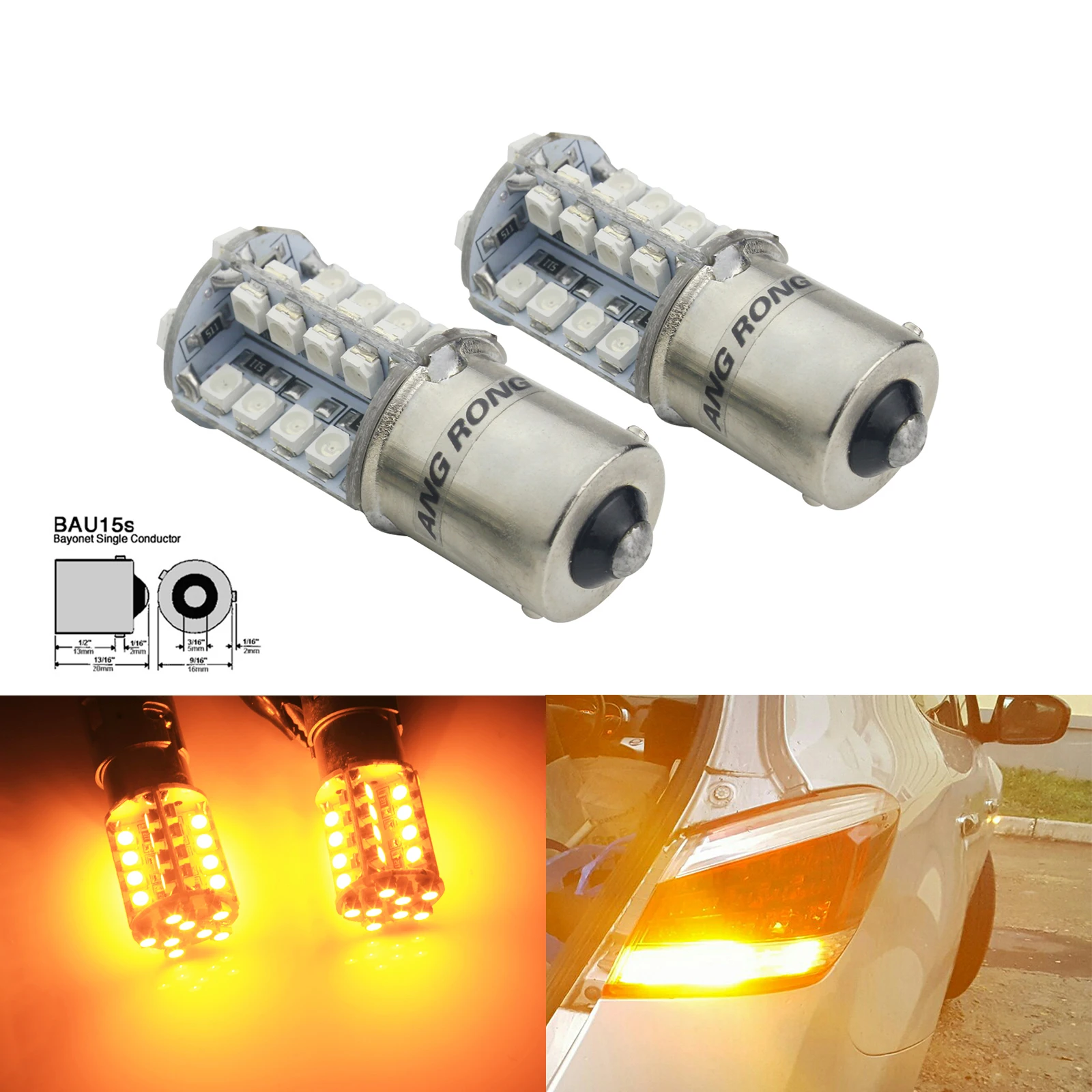 ANGRONG BAU15S 581 PY21W 40 SMD светодиодный задний индикатор указатель поворота Дневной
