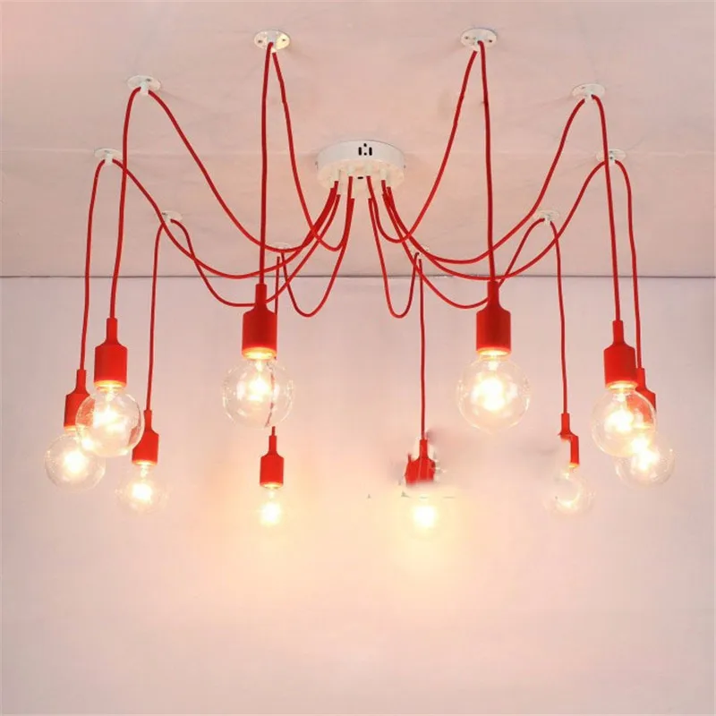 

Modern Spider Chandelier Simple Colorful Pedant Light Loft Industrial Hanging Lamp Dinning Room Kitchen Cafe Shop Bar Country