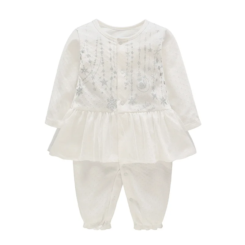 

Vlinder Baby Girl Rompers baby girl clothes Lace Star Print Button Clothes Infant Jumpsuit Cotton Snug Long Sleeves Pajamas