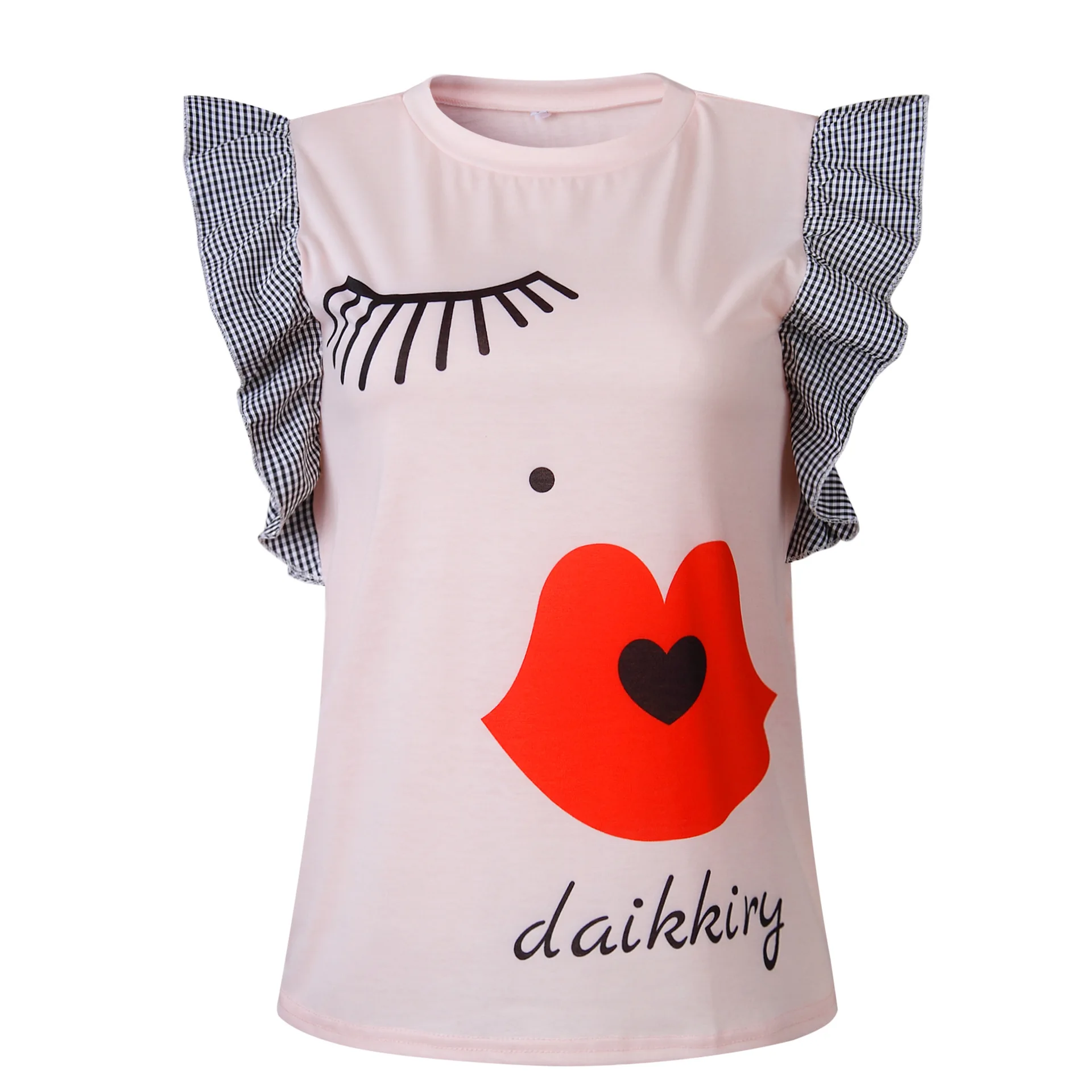 2019 повседневные смешные футболки с рукавом бабочкой женская летняя уличная