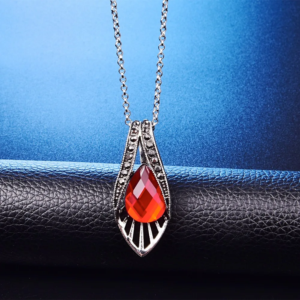 Женский комплект свадебных украшений ожерелье и серьги с подвеской в виде капли