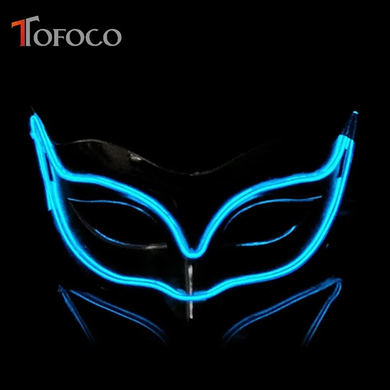TOFOCO El Light маска лиса игрушка для Хэллоуина Светящиеся в темноте мигающие игрушки