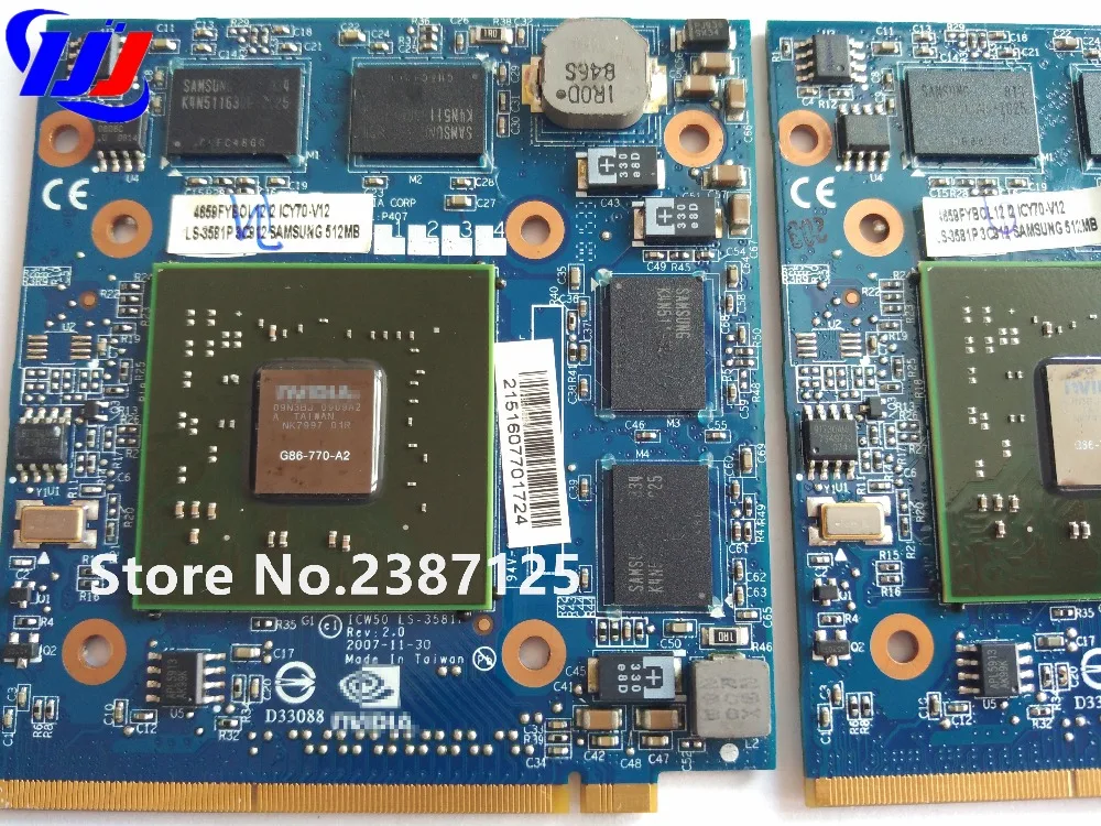 

FOR A c er Aspire 5920G 5520 5920 n V i d i a GeForce VG.8PS06.001 8600M GS G86-770-A2 MXM II DDR2 512MB Graphics VGA Video Card