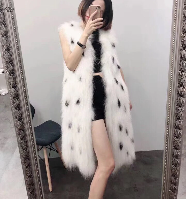 Длинный вязаный жилет ZiZhen из натурального меха енота куртка без рукавов с
