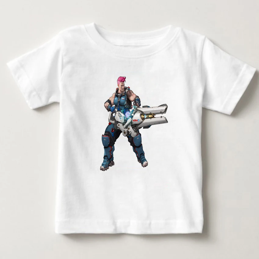 Футболка с часами детская футболка для малышей D.va Reaper Genji Hanzo SOLDIER76 Mercy Tracer Lucio 2020