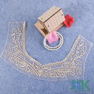 DIY патчи воротник 5 шт 4 Цвет Чистой пряжи вышивка цветок Кружева Одежды украшения