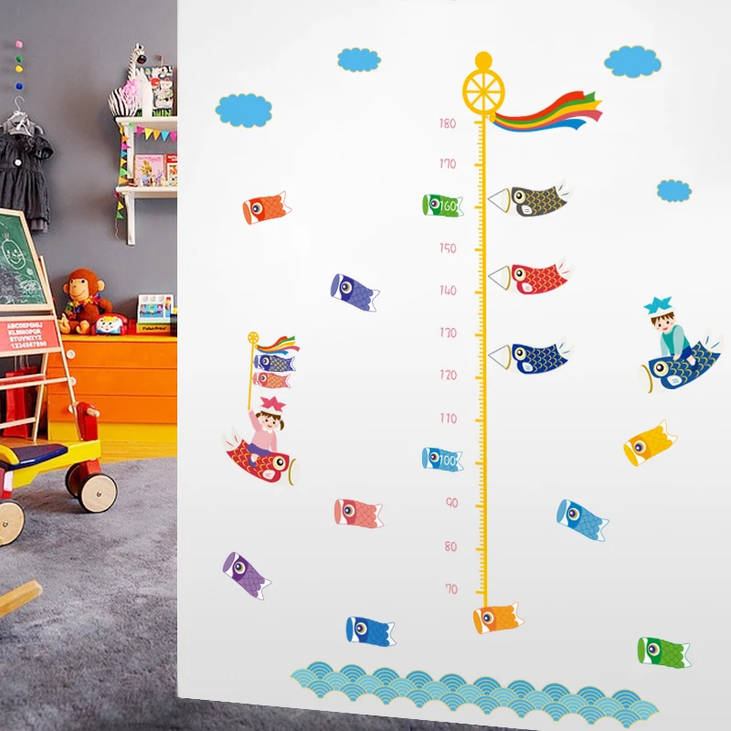 Growth chart of carp Wall Decal Sticker Home Decor DIY Removable Art Vinyl Mural For Kids Room/Sofa/Cabinet QTM311 | Дом и сад