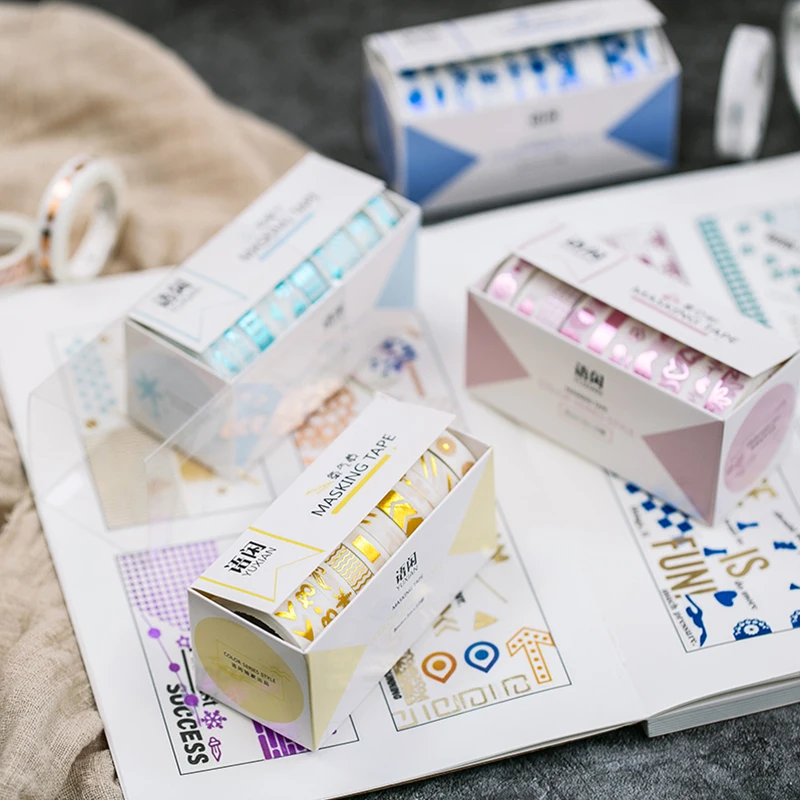 10 шт./лот цветная бронзовая васи лента DIY украшения Скрапбукинг планировщик