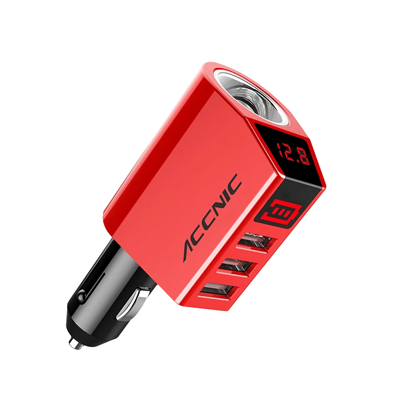 ACCNIC 3USB Автомобильный Разветвитель Прикуривателя 80 Вт Мощность адаптер с
