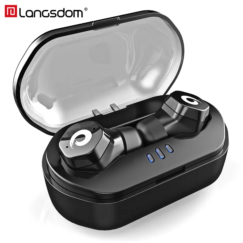 Langsdom номер Мини Bluetooth наушники IPX7 Водонепроницаемый спортивные Беспроводной