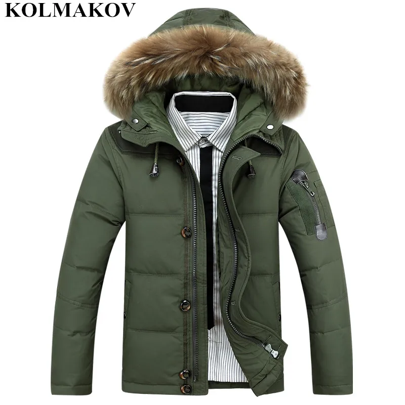 Men duck down jacket winter coat man casual mens Parkas coats 2018 men's fur Hood thick Parkas Jacket overcoat large sizes M-3XL