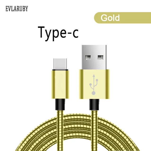 EVLARUBY usb type-C кабель для мобильного телефона USB C кабель для быстрой зарядки type-C кабель для устройств usb type-C - Цвет: Золотой
