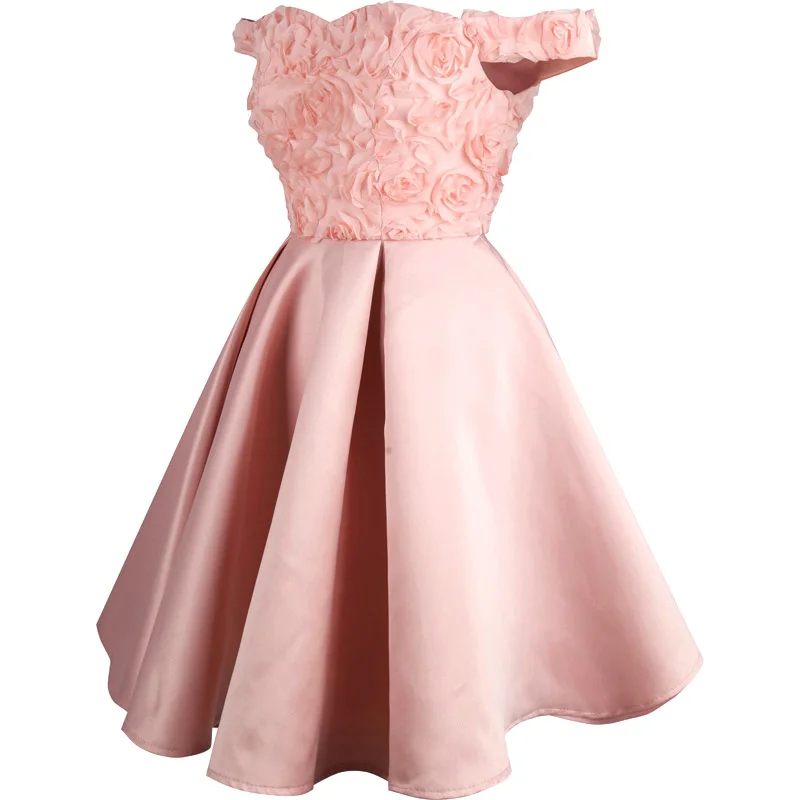 Женское платье с открытыми плечами Angel fashions Розовое Бальное Платье на шнуровке