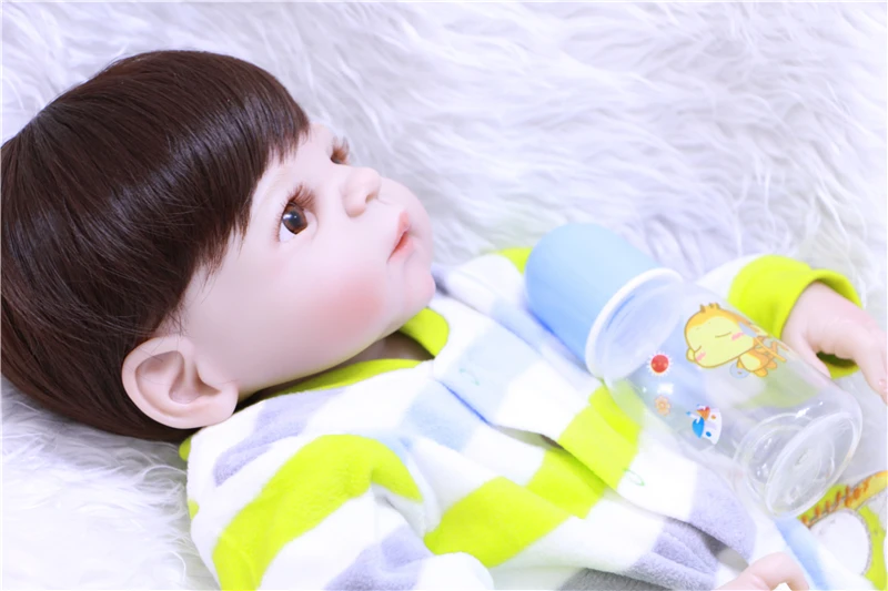 Кукла-реборн Boneca Bebe 55 см с синими/коричневыми глазами силиконовая кукла-реборн