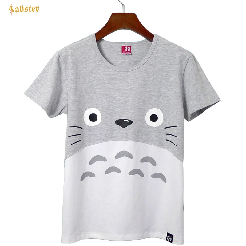 

Summer Short Sleeve Cotton T shirt Women Tops Graphic Tee Shirt Casual O- neck T-shirt Kawaii Cat Totoro T-Shirt Female XZ090