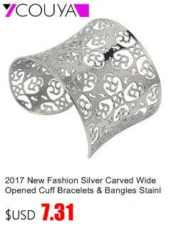 Fashion 316L Stainless Steel Cuff Bracelets and Bangles Silver Color Shiny Femininas Wide Big Bangles Hot Sale Bijoux For Women