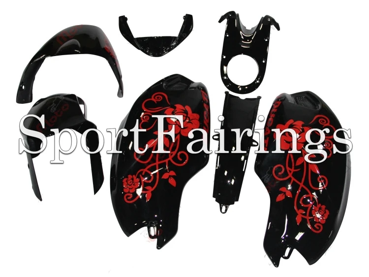

Fairings Fit Ducati 696 796 795 M1000 M1100 Year 09 10 11 2009 2010 2011 ABS Motorcycle Fairing Kit Bodywork Black Red Flower