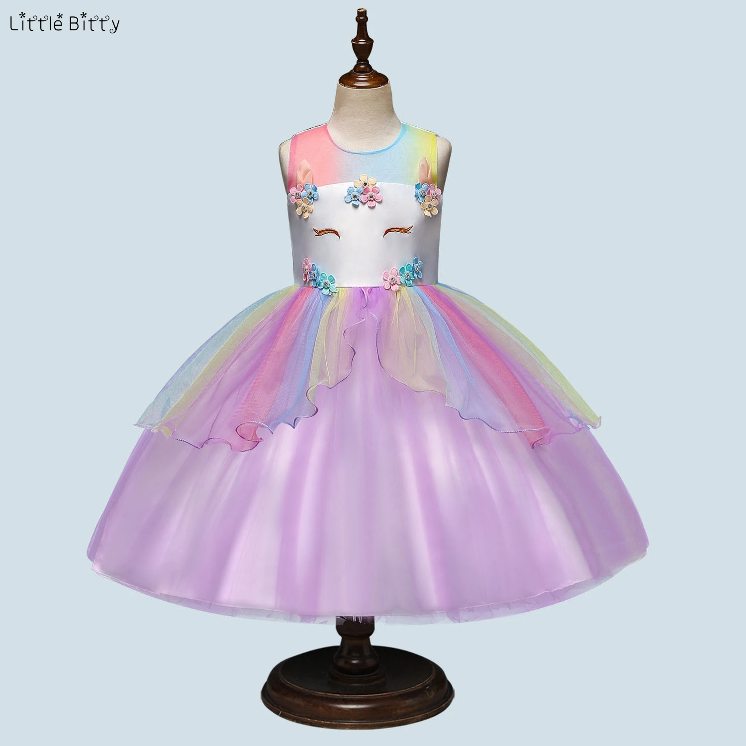Baby Girls Rainbow Party Dress Tutu Dresses For 3-9Years Vestido Infantil Unicorn Roupas Infantis Menina Princess | Детская одежда и
