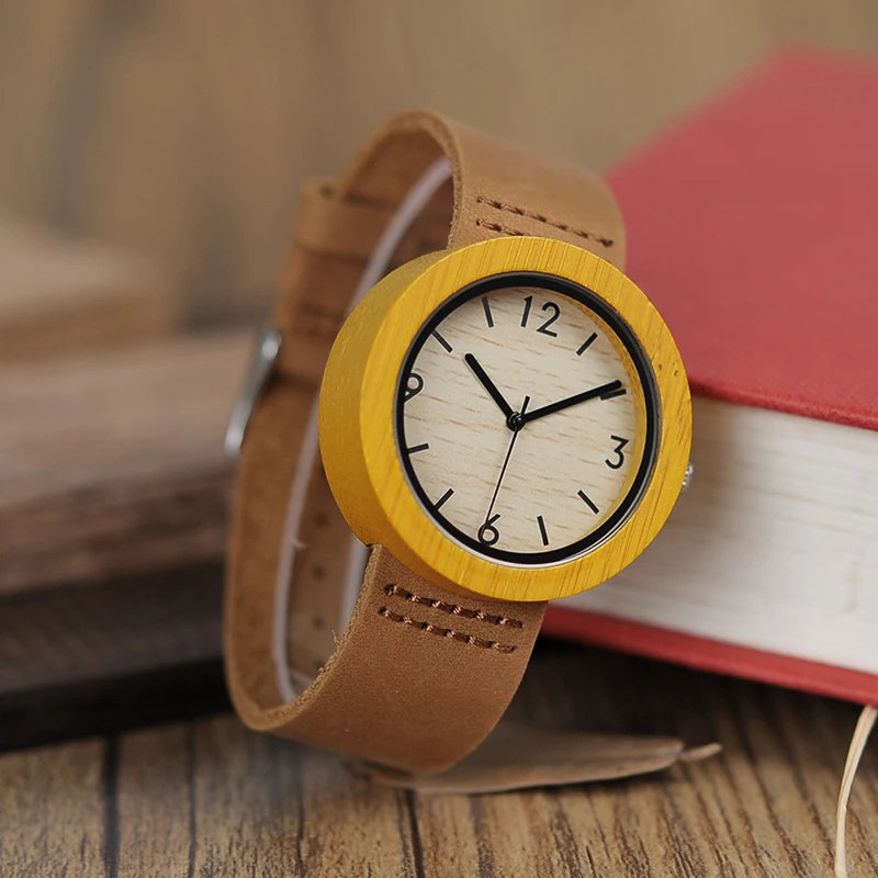 BOBO BIRD WD18 деревянные бамбуковые часы с натуральным коричневым кожаным ремешком, кварцевые аналоговые высококачественные часы Miyota Movement, деревянная подарочная коробка