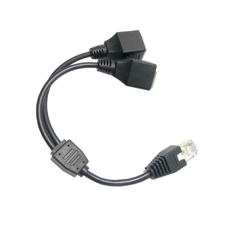 Сетевой Разветвитель RJ45 с 1 штекера на 2 гнездовых порта удлинитель со штекером