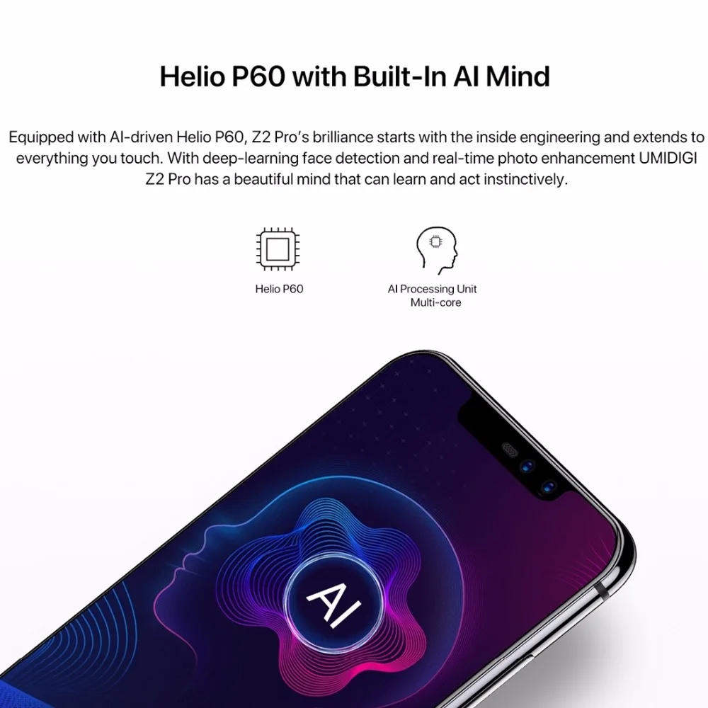 UMIDIGI Z2 Pro Android 8 1 Helio P60 смартфон на базе восьмиядерного процессора 6 2 &quot6 ГБ + 128 Гб
