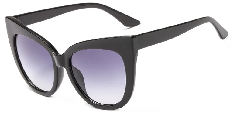 WTYJ164 BLACK MIZHO, женские модные солнцезащитные очки кошачий глаз, новинка, модные женские очки кошачий глаз с большой оправой, винтажные черные женские солнцезащитные очки - Цвет линз: WTYJ164 BLACK
