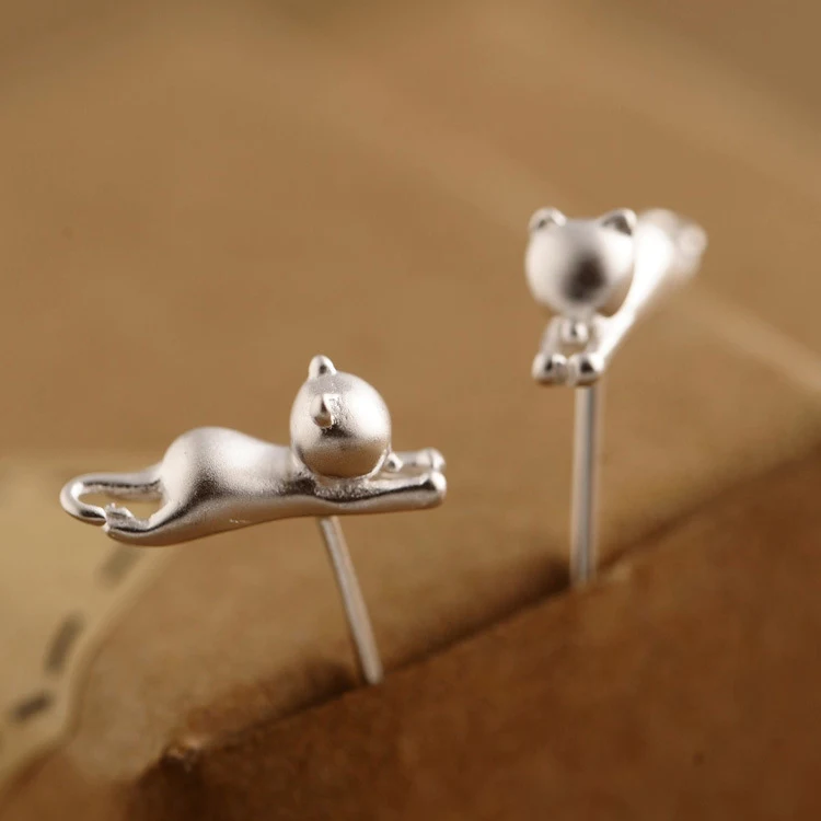 

925 sterling svearrings cat earrings Korean fashion simple jewelry women gift
