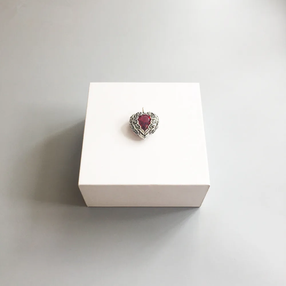 Silver Black Zirconia Wings Feather Red Crystal Heart Pendants 2018 Trendy Chain Necklace Pendant Jewelry Bijoux Gift for Women | Украшения