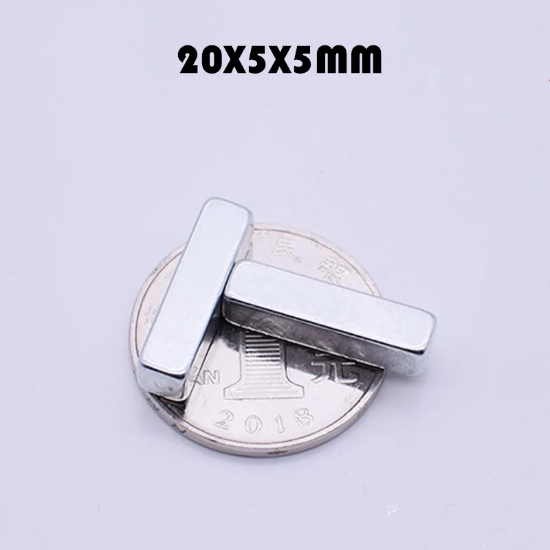 20 шт. неодимовый магнит 20x5x5 мм Постоянный NdFeB N35 Маленький супер мощный Магнитный Магнит для рукоделия галлия