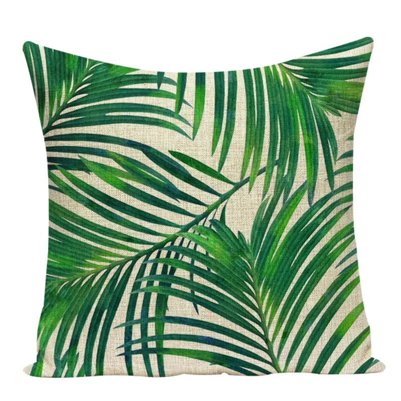Monstera чехол для подушки 45*45 см, зеленые покрытия листьев растений, подушки, кактус, свежий диван, домашние подушки, чехол из льна, чехол для автокресла - Цвет: L508-16
