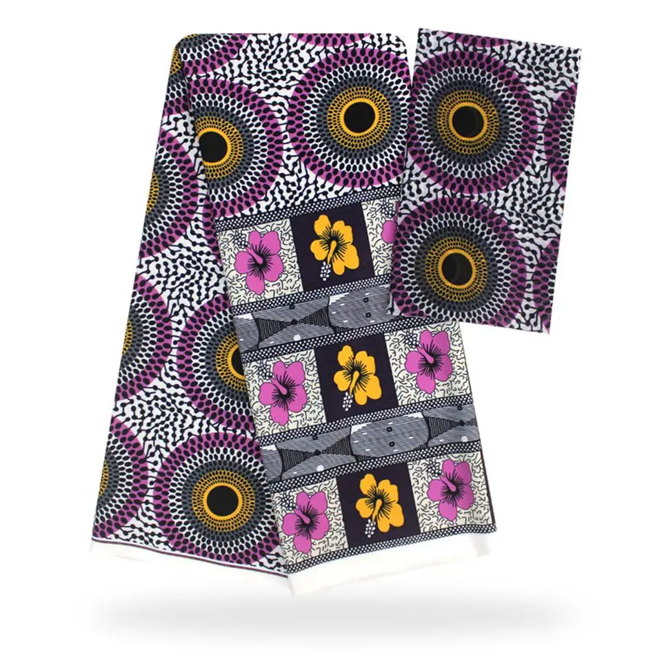 Latest Satin Fabric soft Silk Ankara Print Style Fashion New African Lace Chiffon textile for Sewing dress 4yard+2yard YXS-1 | Дом и сад