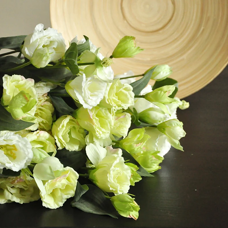 3 вилки Eustoma цветы для свадьбы невесты домашние искусственные шелковые