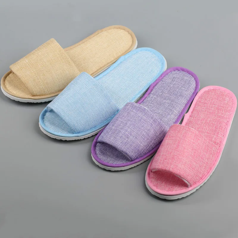 10 pairs Disposable Slippers Hotel Beauty Salon Room open toe Slippers Washable Non-slip Comfortable Couple men Travel Slippers