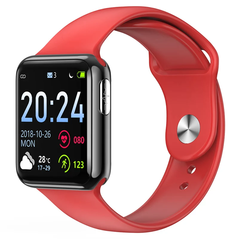 Black and red 2 WATCH5 умные часы Bluetooth часы для измерения артериального давления пульсометр PPG ЭКГ часы Шагомер активности фитнес трекер здоровье умные часы - Цвет: Black and red 2