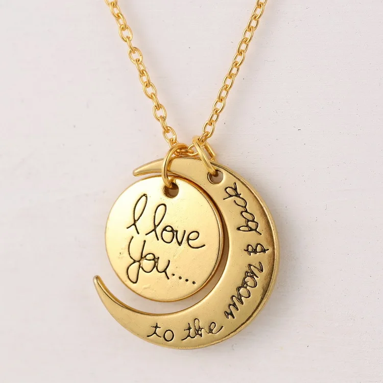 Ожерелье с подвеской I love you to the moon &amp back колье Луной солнцем для пар хороший