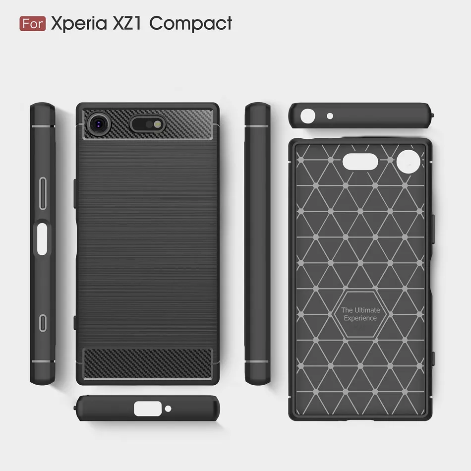 Для Sony Xperia XZ1 Compact Case для Cover Carbon Fiber силиконовый чехол 4 6&quot | Мобильные телефоны и